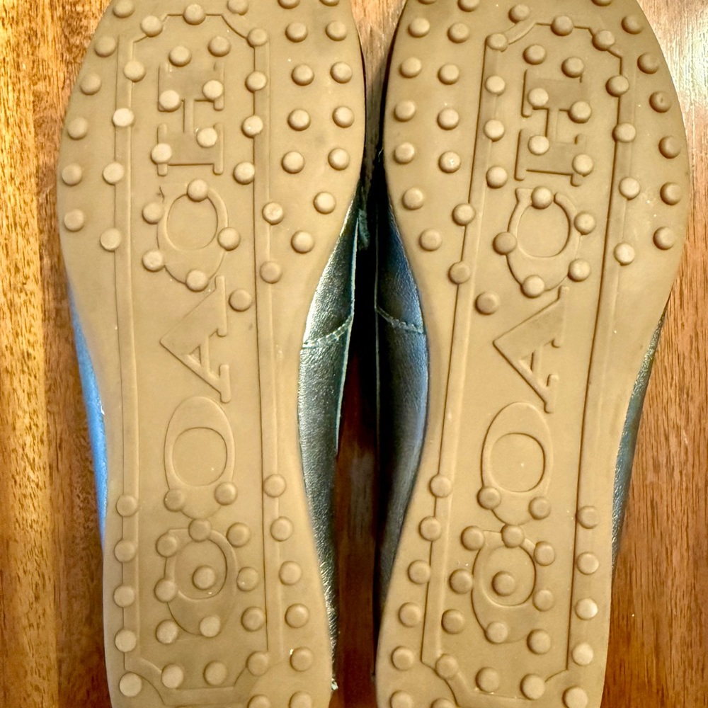 Coach Silver Leather Loafers with Silver Accent - Picture 5 of 6